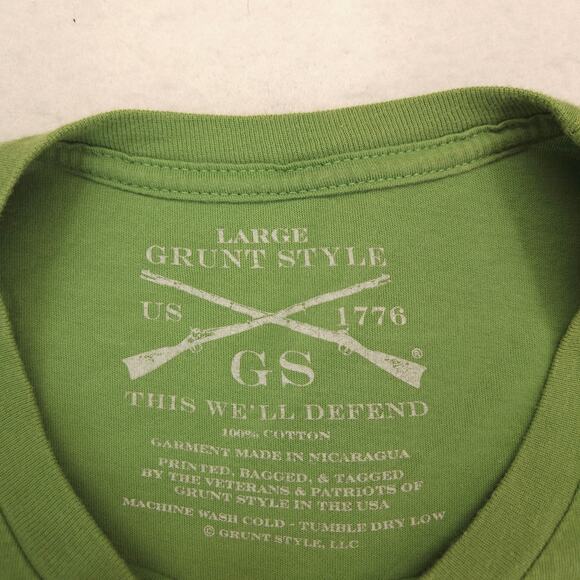 Grunt Style Lets Get Shammered Crew Neck T Shirt Mens Size Large L Green - Picture 3 of 9